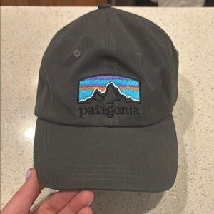 Patagonia Unisex Gray Cap with Colorful Logo